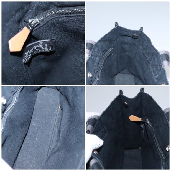 HERMES Fourre Tout PM Hand Bag Canvas Black Auth ti2780 - Picture 16 of 16